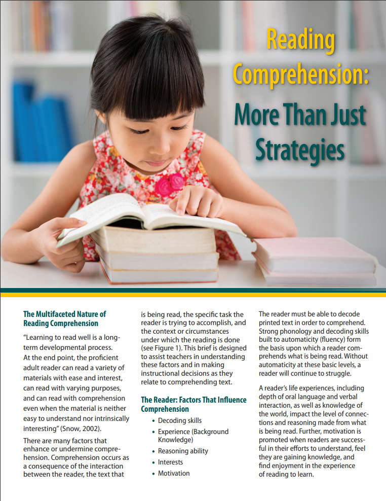 Reading Comprehension: More than Just Strategies