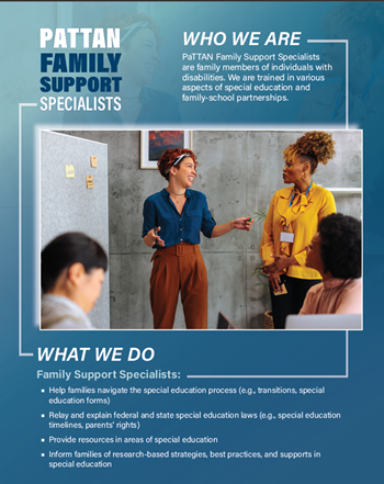 PaTTAN Family Support Specialists publication image. Click on the image for more information.