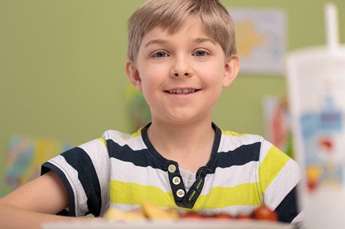 Elementary boy in classroom