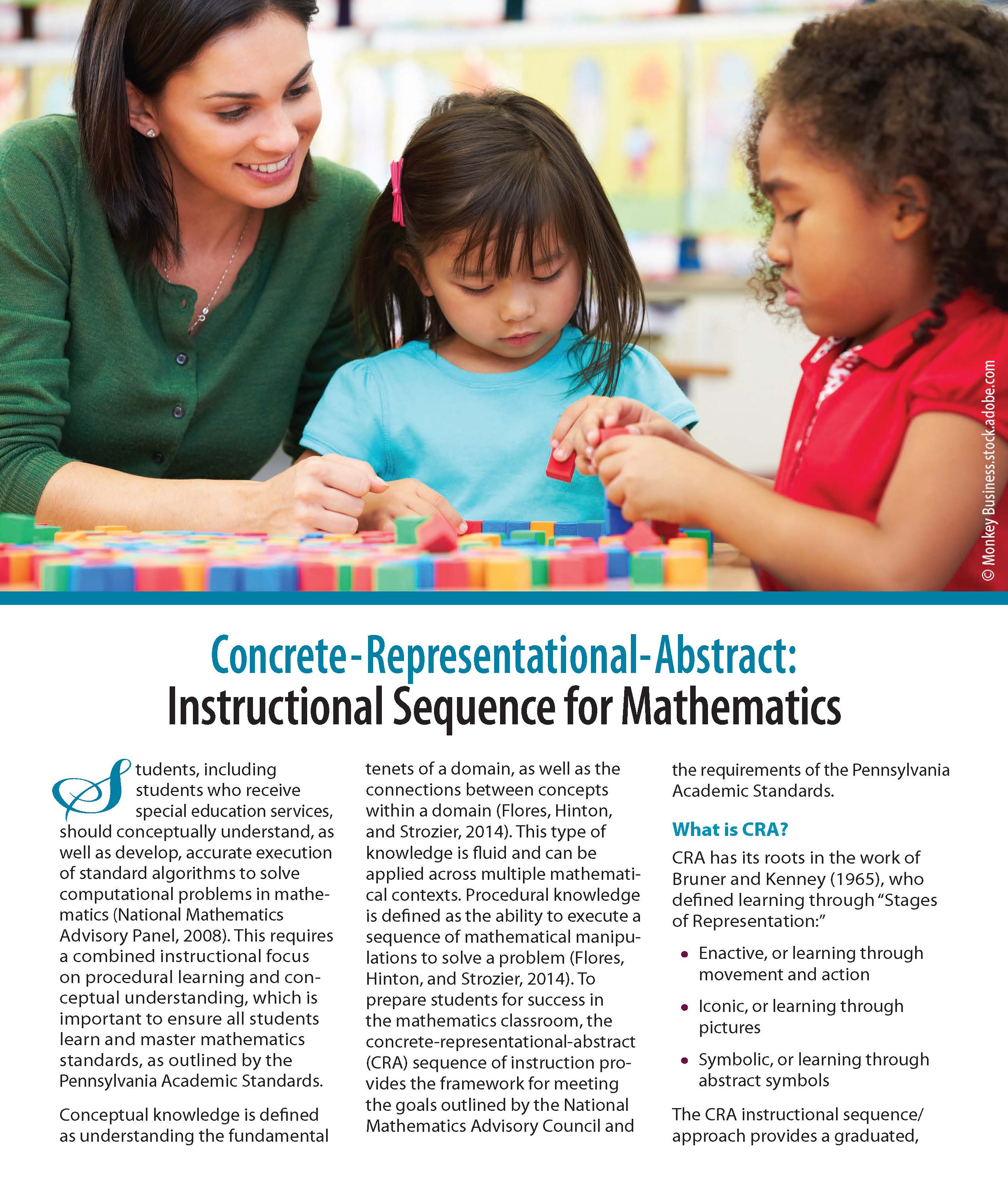 Concrete-Representational-Abstract (CRA): Instructional Sequence for Mathematics
