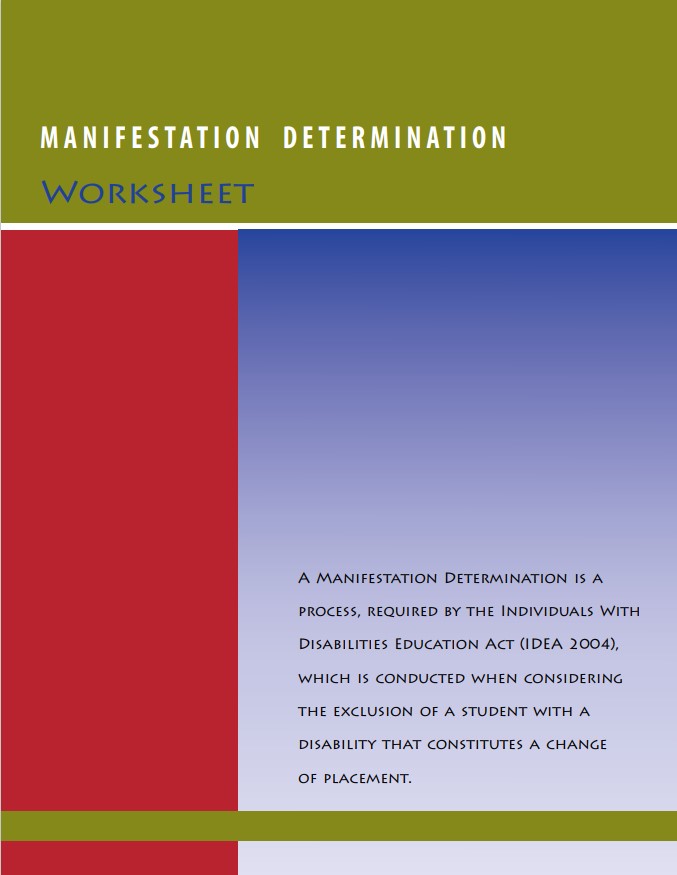 PaTTAN - Manifestation Determination Worksheet