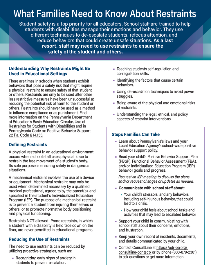 What Families Need to Know About Restraints