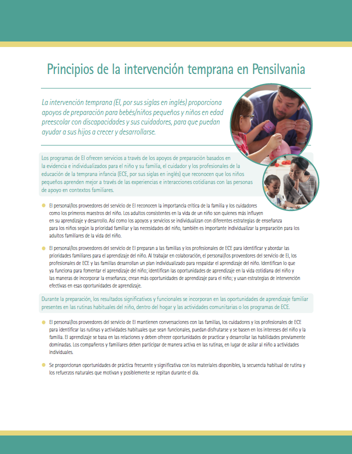 Principles of Early Intervention in Pennsylvania (Spanish)