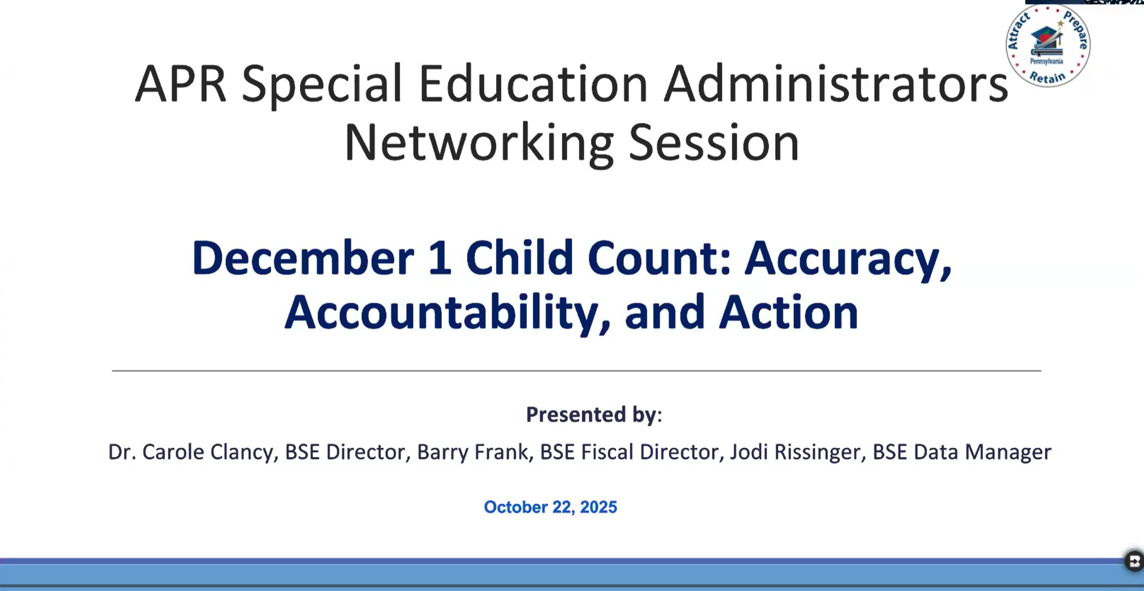 December 1 Child Count: Accuracy, Accountability, and Action