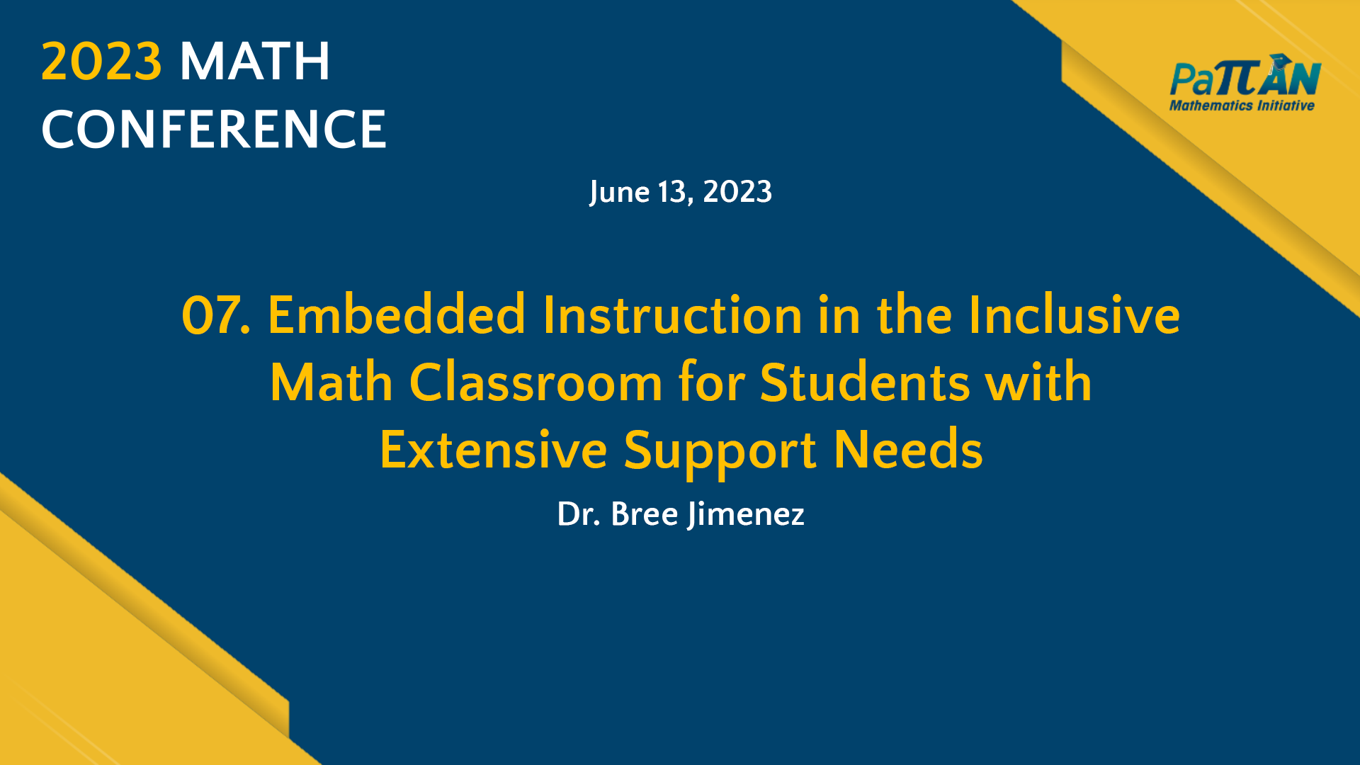 07. Embedded Instruction in the Inclusive Math Classroom for Students ... | Math Conference 2023