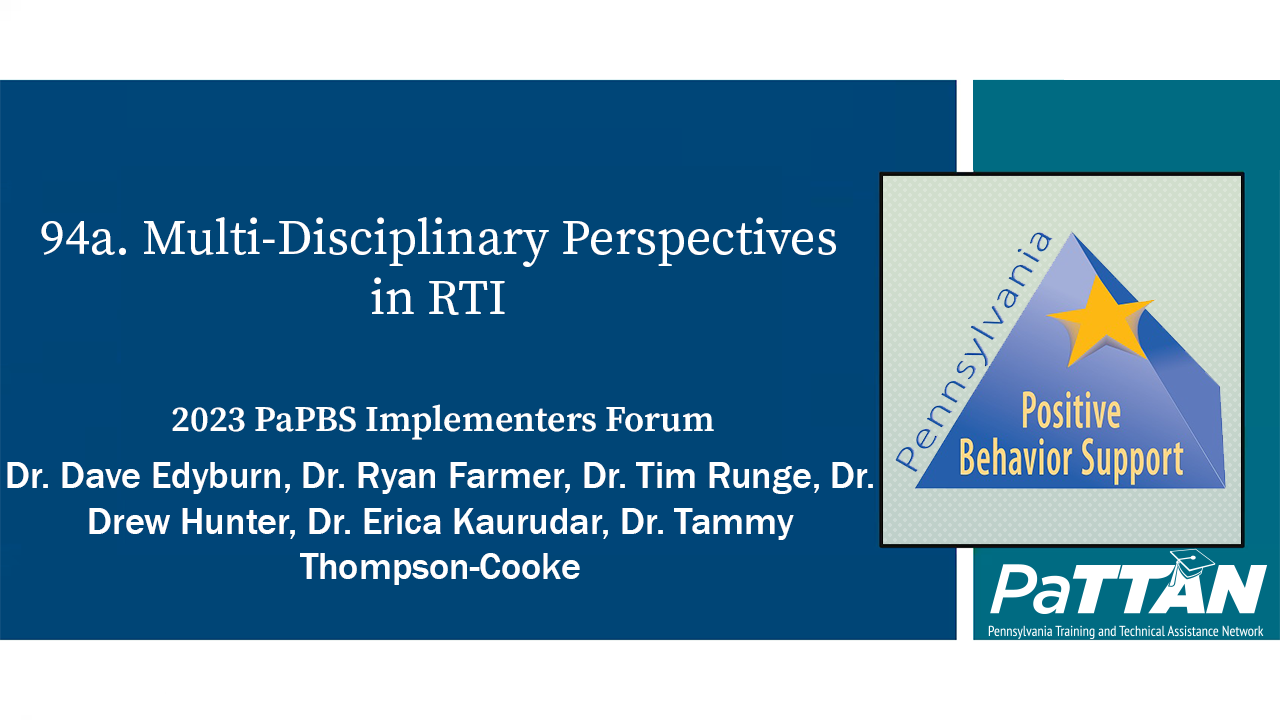 94a. Multi-Disciplinary Perspectives in RtI | PBIS 2023