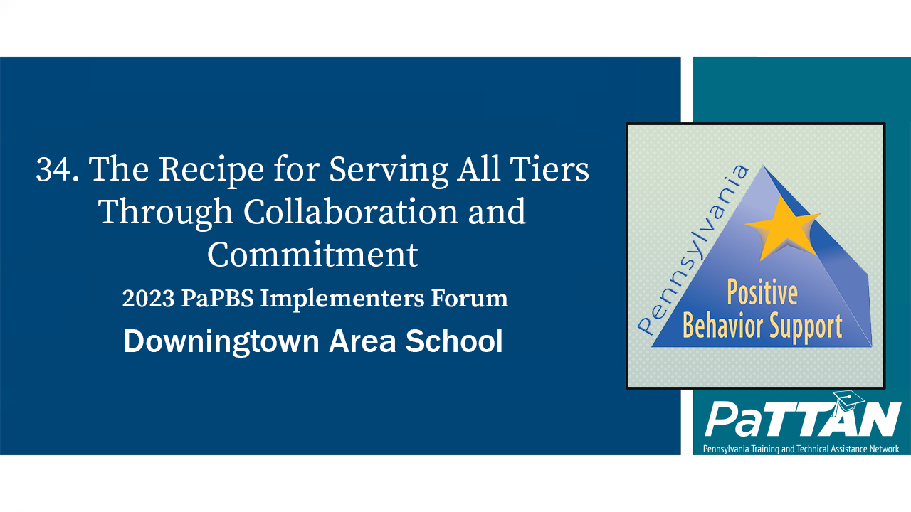 34. The Recipe for Serving All Tiers Through Collaboration and Commitment | PBIS 2023