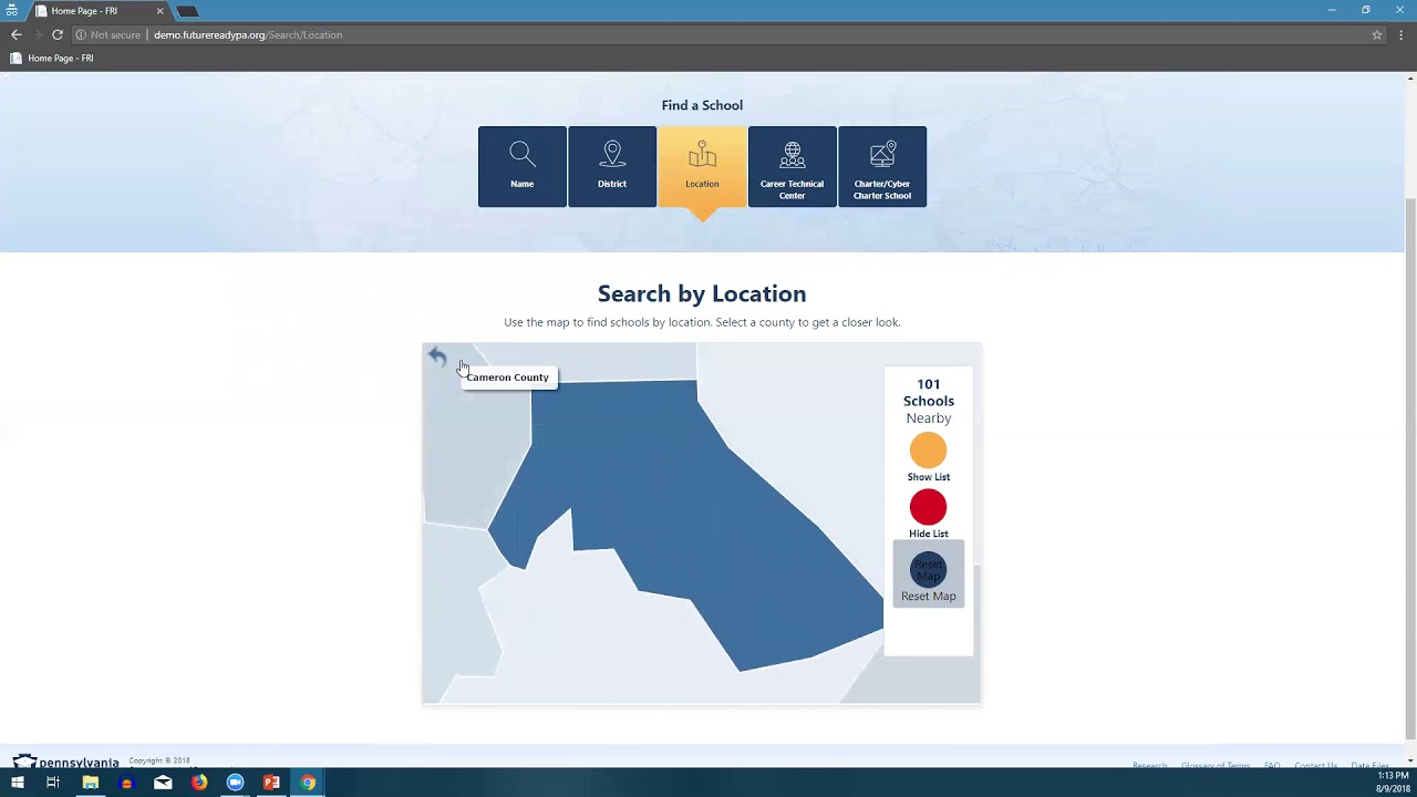 The Future Ready PA Index Website Demonstration