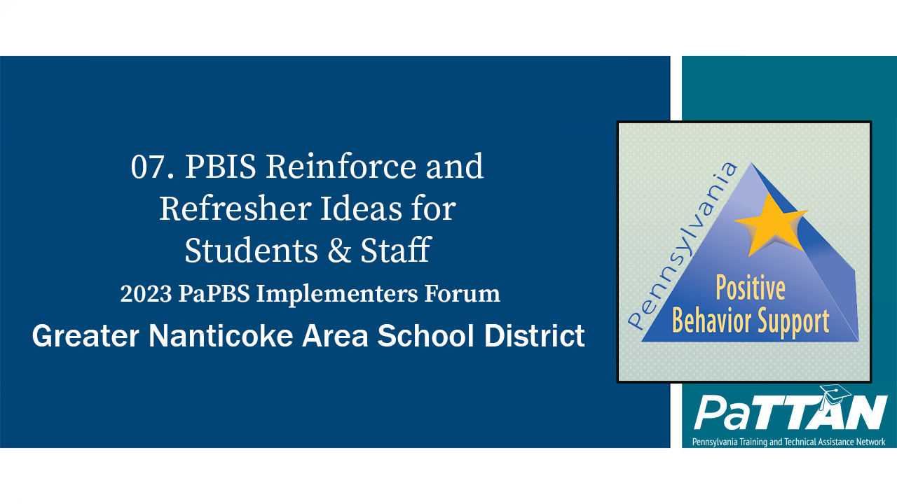 07. PBIS Reinforce and Refresher Ideas for Students & Staff | PBIS 2023