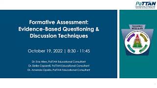 Secondary Formative Assessment: Questioning and Discussion Techniques