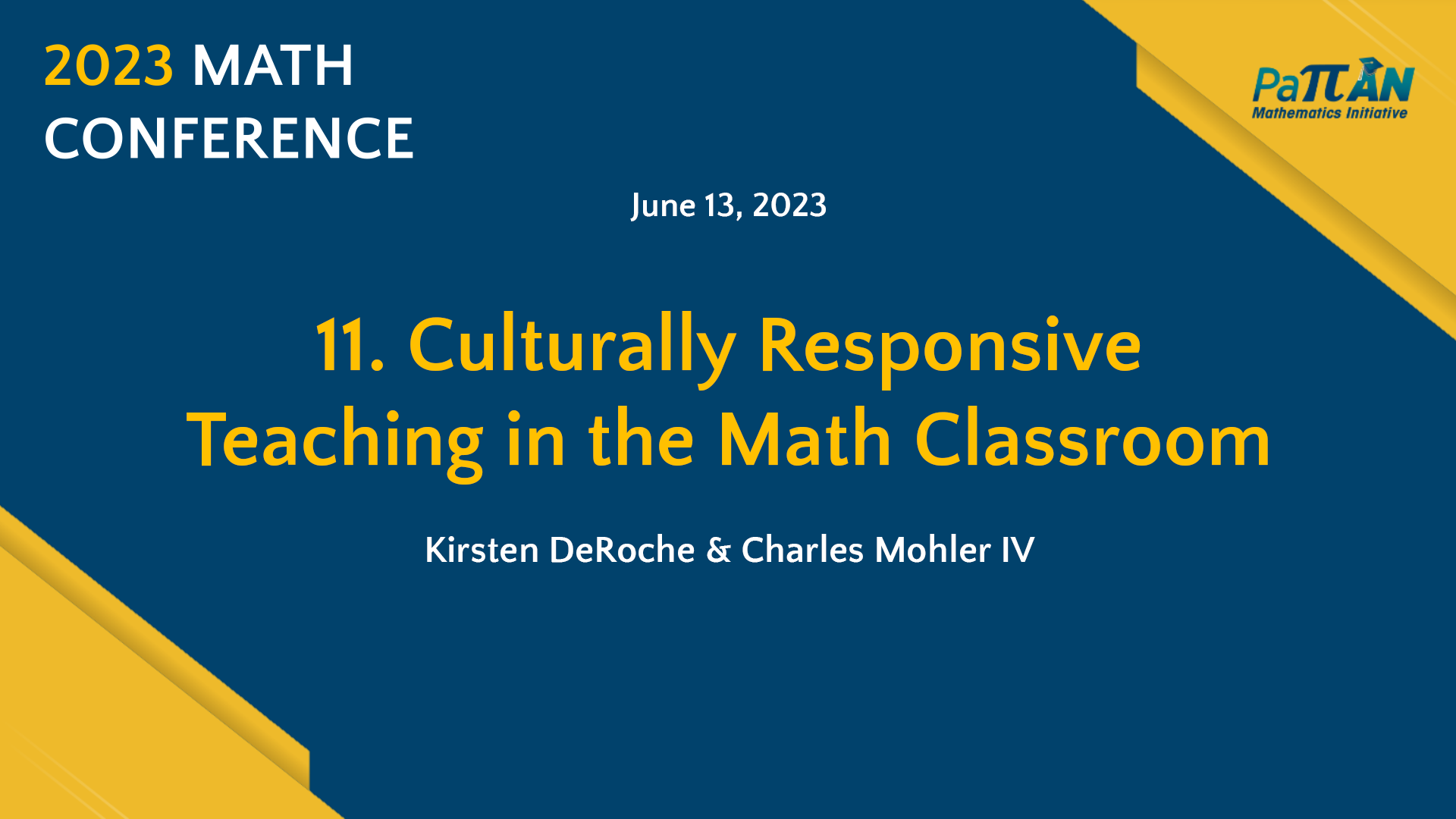 11. Culturally Responsive Teaching in the Math Classroom | Math Conference 2023