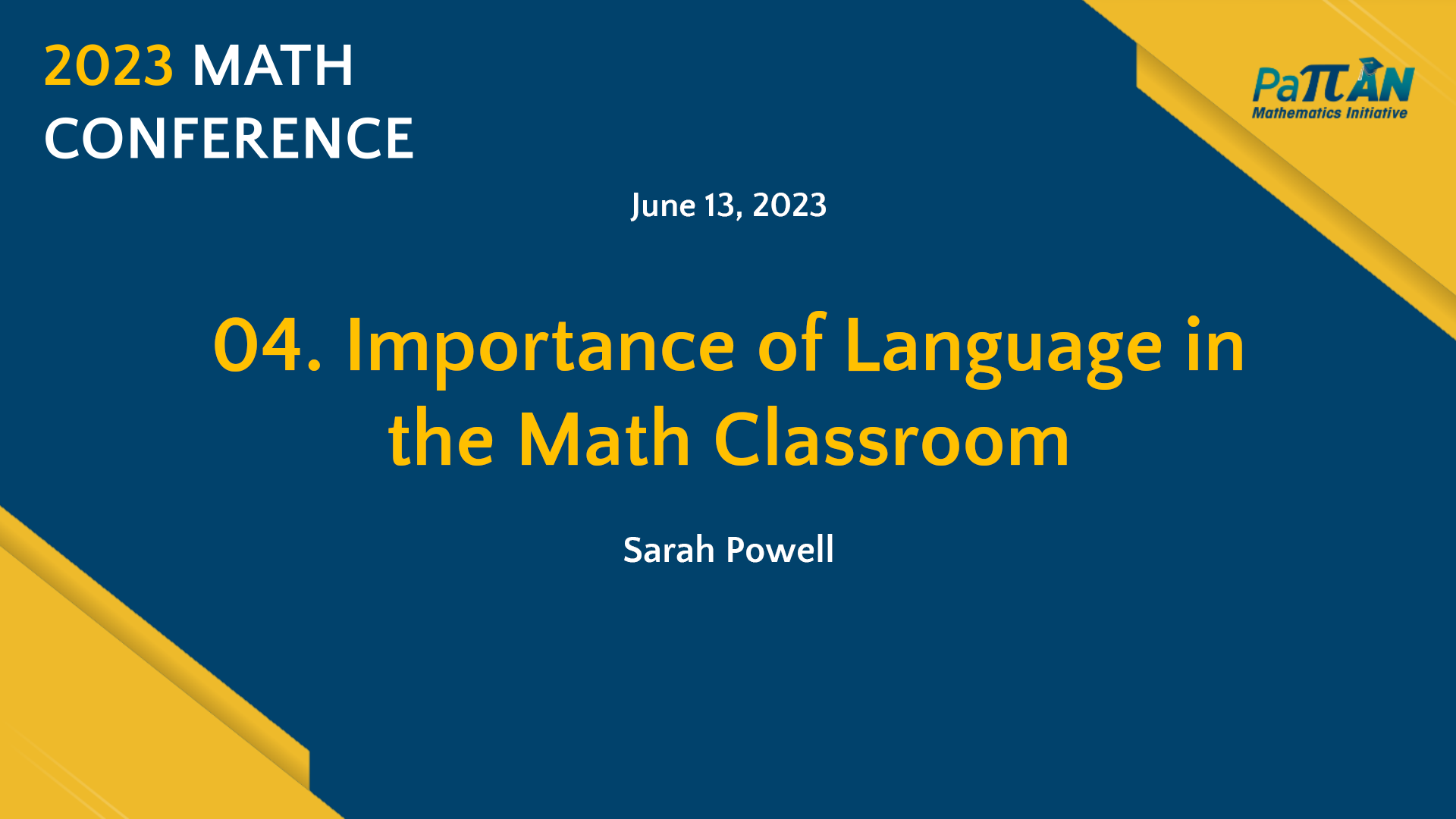 04. Importance of Language in the Math Classroom | Math Conference 2023