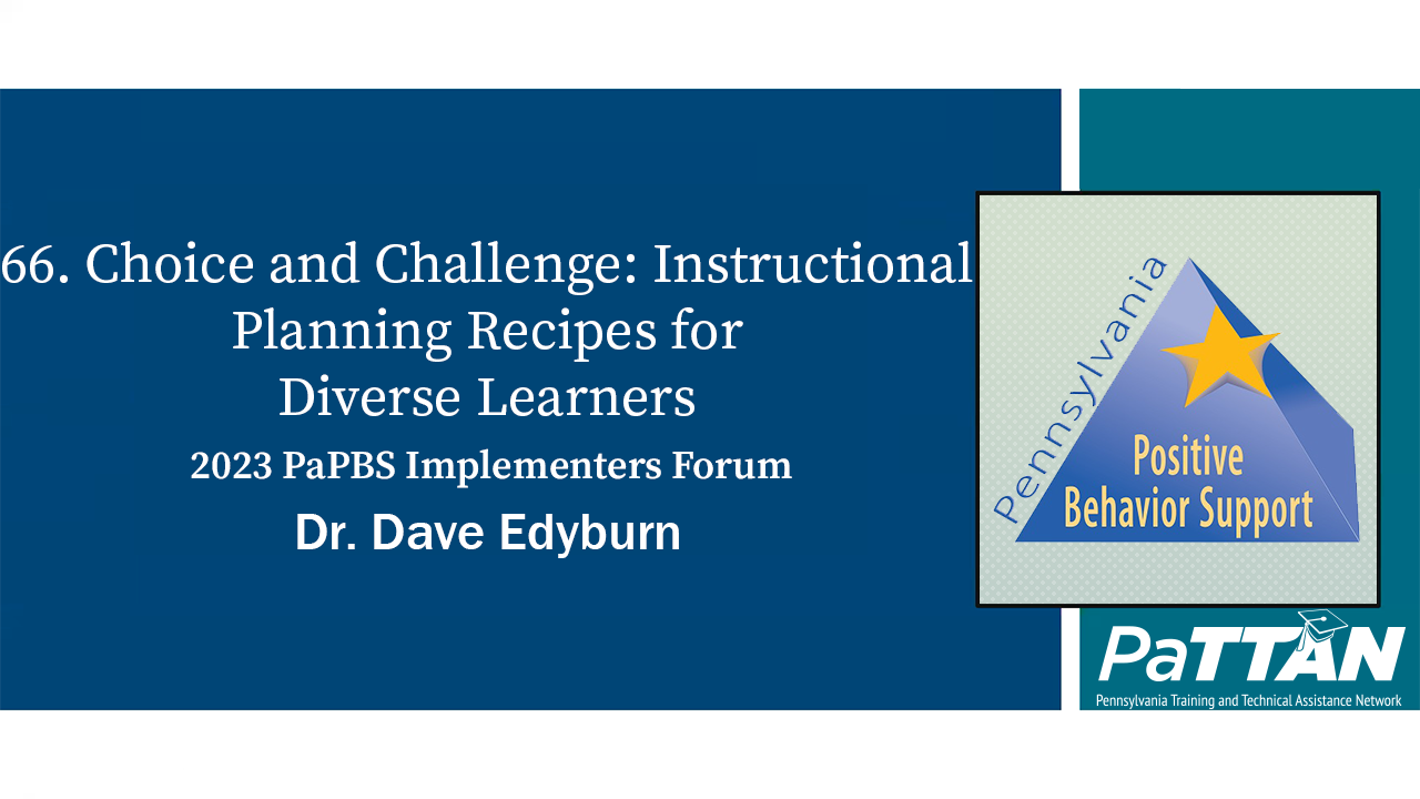 66. Choice and Challenge: Instructional Planning Recipes for Diverse Learners | PBIS 202366. Choice and Challenge: Instructional Planning Recipes for Diverse Learners | PBIS 2023