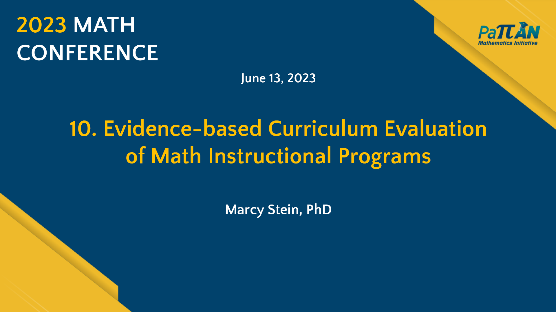 10. Evidence-based Curriculum Evaluation of Math Instructional Programs | Math Conference 2023