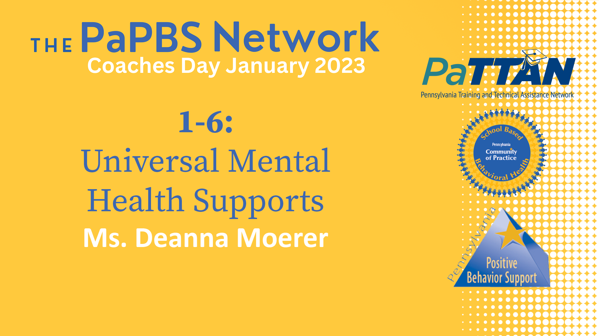 1-6: Universal Mental Health Supports | 2023 PaPBS Coaches Day