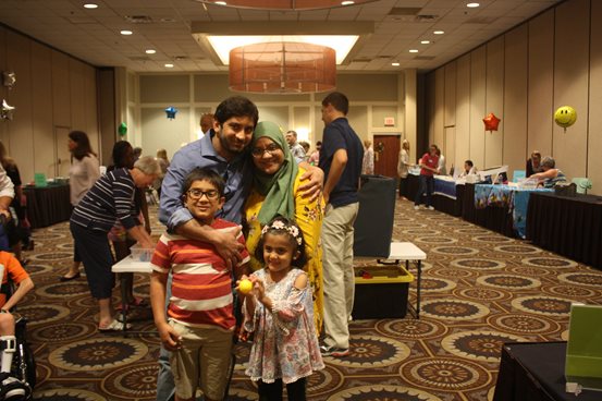 A family at the deaf-blind Family Learning Conference