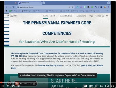 Screenshot of the The Pennsylvania Expanded Core Competencies video box