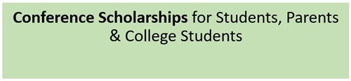 Conference Scholarships for Students, Parents & College Students image. Click on image for more informantion.