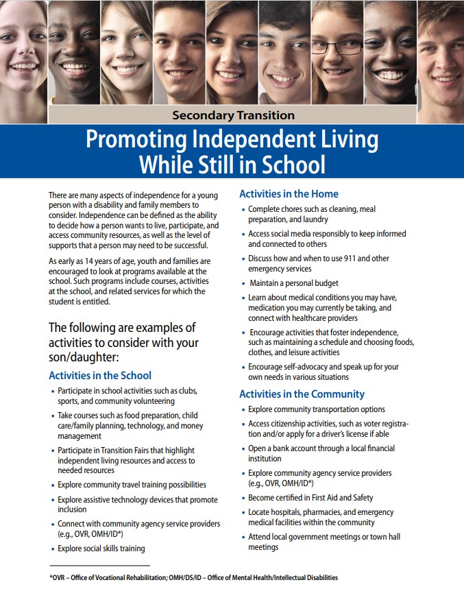 Secondary Transition: Promoting Independent Living While Still in School