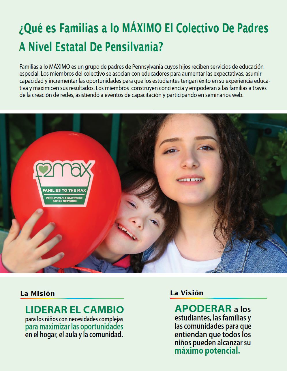 What is the Families to the MAX Pennsylvania Statewide Network? Que es Familias a lo MAXIMO El Colectivo De Padres A Nivel Estatal De Pensilvania?