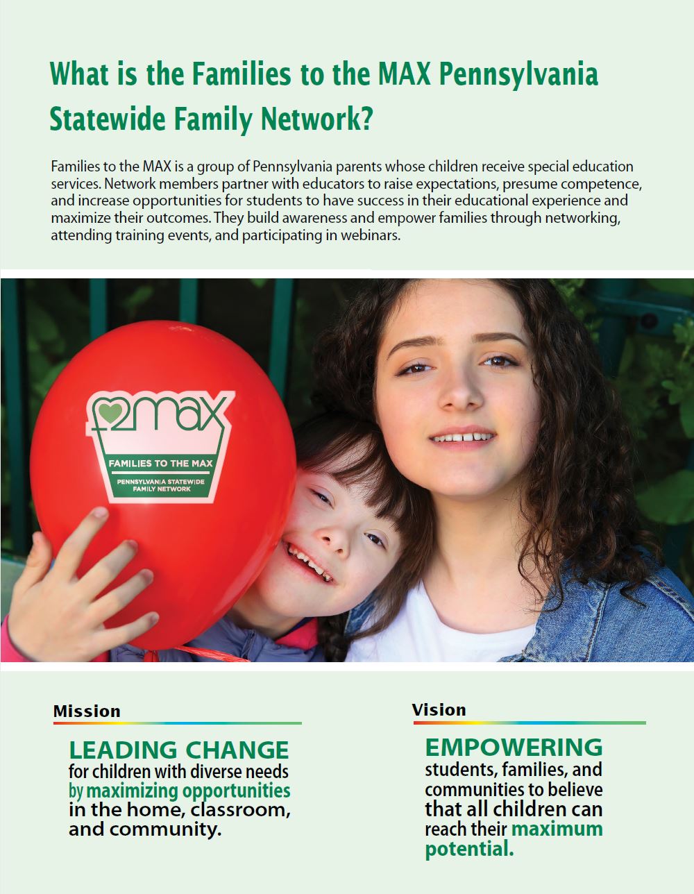 What is the Families to the MAX Pennsylvania Statewide Network?