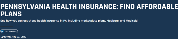 Pennsylvania Health Insurance: Find Affordable Plans. click on image for more info