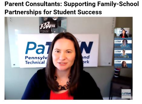 Image of Parent Consultants: Supporting Family-School Partnerships for Student Success. Click on Image to go to PaTTANpod.
