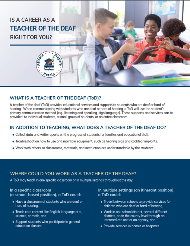 APR: Is a Career as a Teacher of the Deaf (ToD) Right for You?