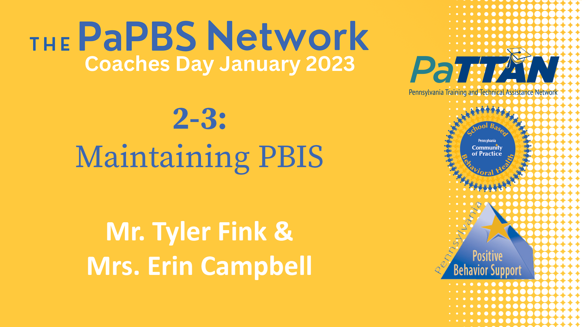 2-3: Maintaining PBIS | 2023 PaPBS Coaches Day