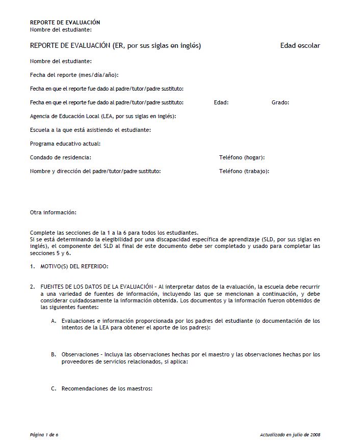 Evaluation Report (Spanish) cover image