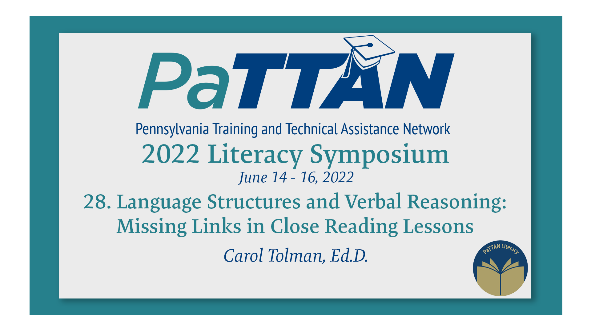 28. Language Structures and Verbal Reasoning | 2022 Literacy Symposium