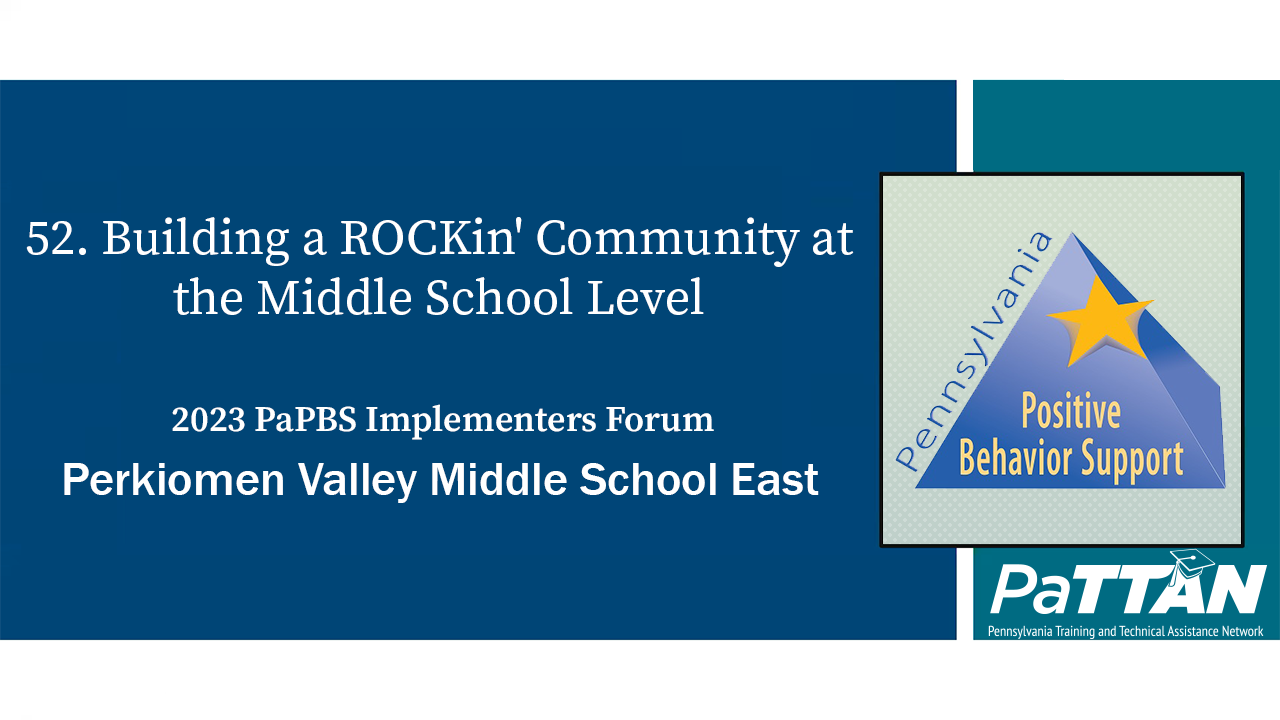 52. Building a ROCKin' Community at the Middle School Level | PBIS 2023