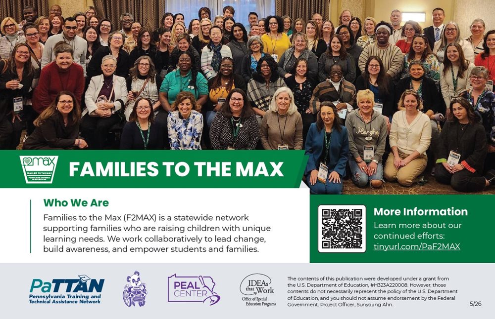 Families to the MAX (F2MAX) Postcard