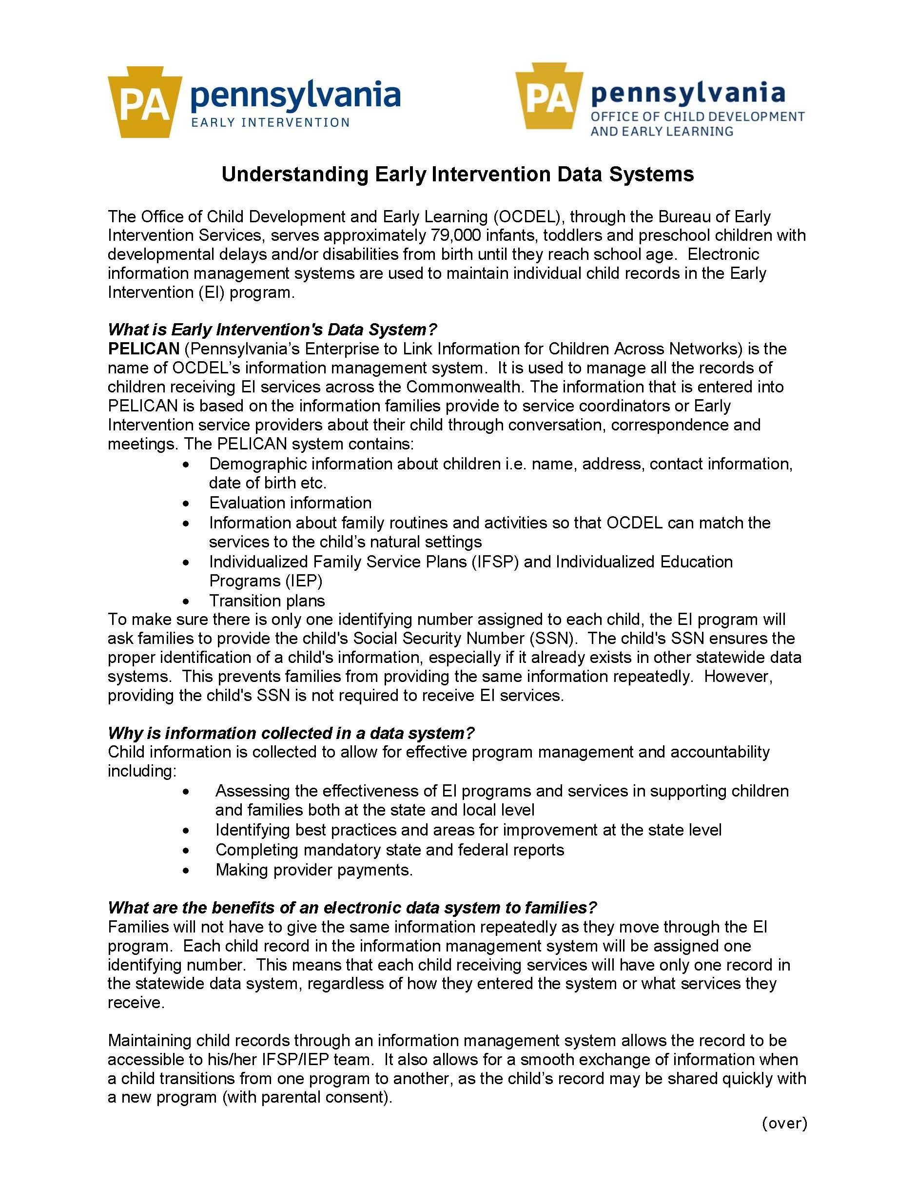 Understanding Early Intervention Data Systems