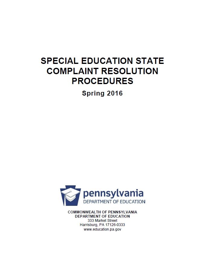 Special Education State Complaint Resolution Procedures cover image