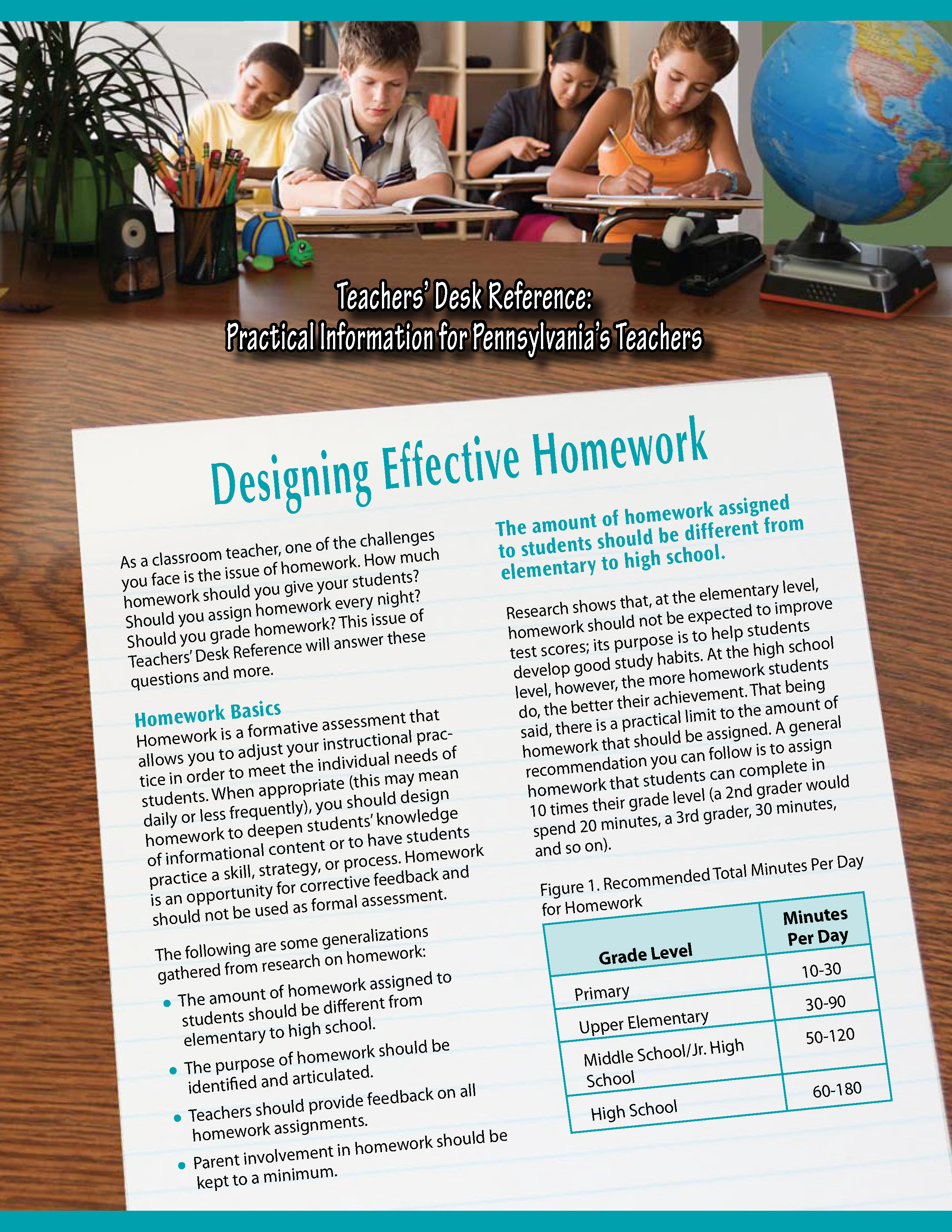 Teachers' Desk Reference: Designing Effective Homework