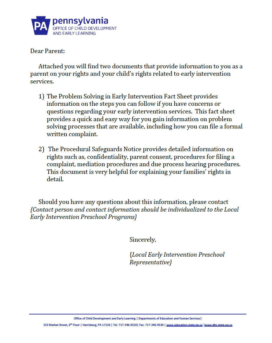 Procedural Safeguards Wyoming Department Of Education State >> Pattan Forms Procedural Safeguards Wyoming Department Of Education State >> Pattan Forms