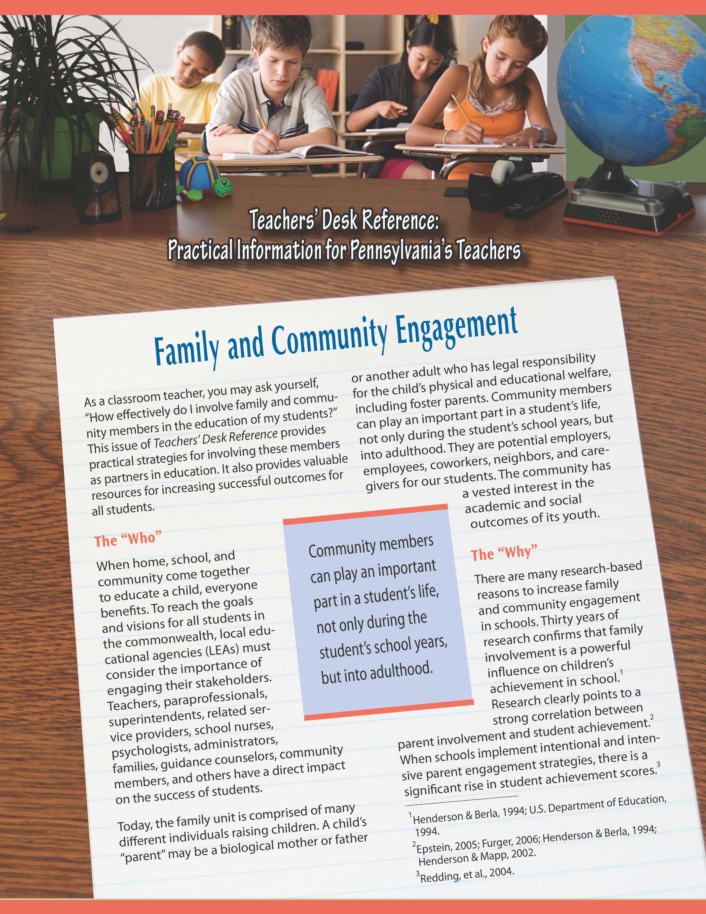 Teachers' Desk Reference: Family and Community Engagement